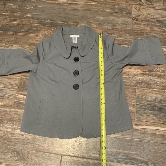 HANNAH CAREER Jacket Peter Pan Collar Gray Medium - Picture 4 of 5